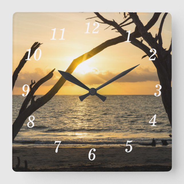 Reloj de pared de silueta del árbol de la salida f (Anverso)