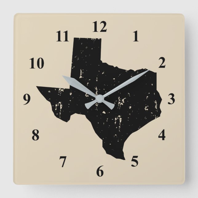 Reloj de pared de silueta del estado de Texas (Anverso)