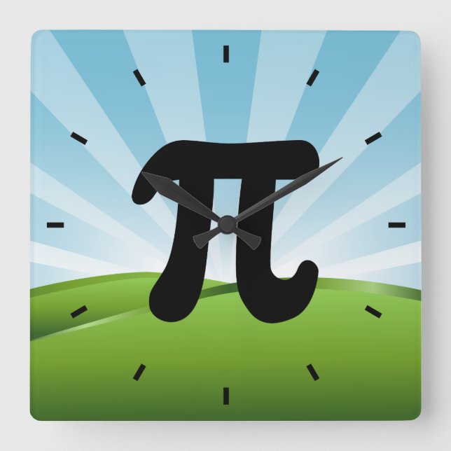 Reloj de pared de símbolo Pi (Anverso)