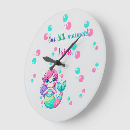 Reloj de pared de sirena coloreado personalizado