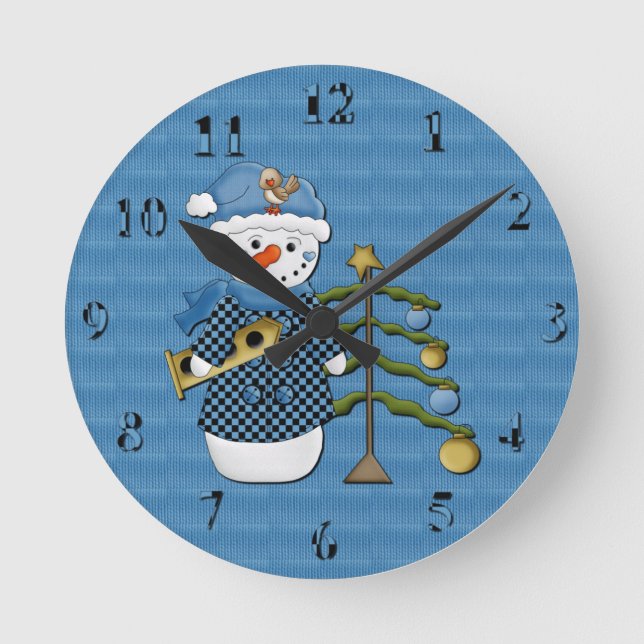 Reloj de pared de Snowman (Anverso)