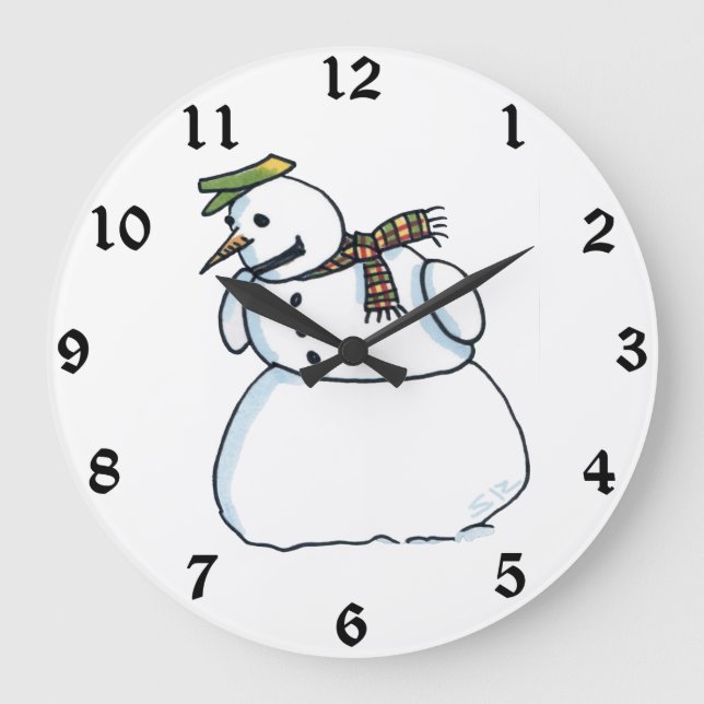 Reloj de pared de Snowman (Anverso)