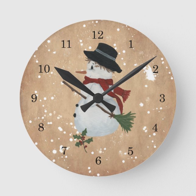 Reloj de pared de Snowman (Anverso)