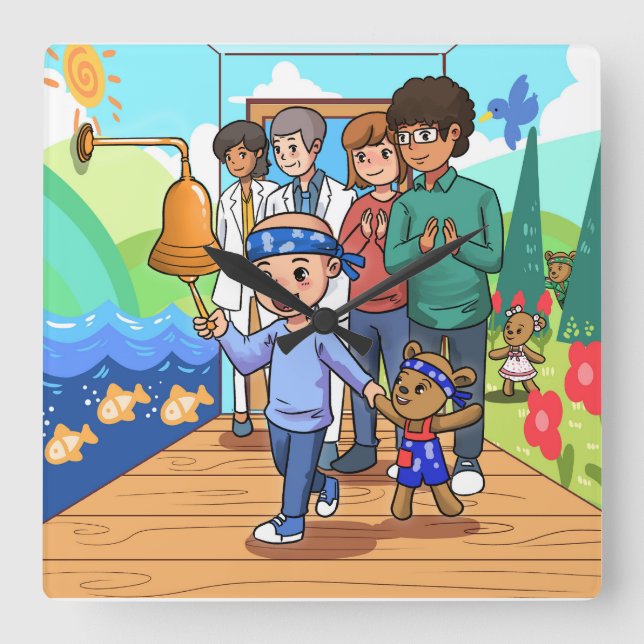 Reloj de pared de sobrevivientes sin cáncer (Anverso)