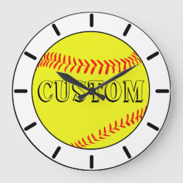 Reloj de pared de softbol blanco personalizado