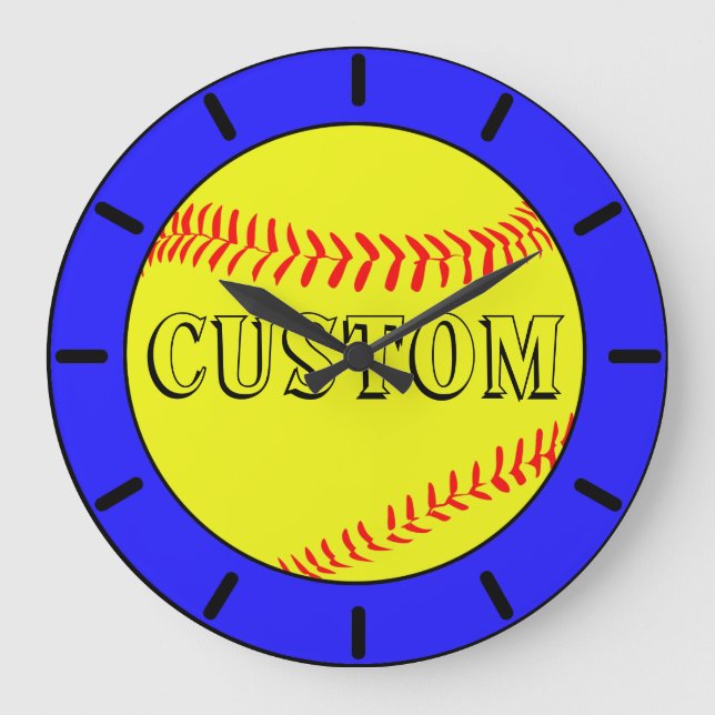 Reloj de pared de softbol Fastpitch Personalizado  (Anverso)