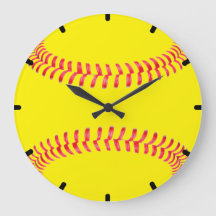 Reloj de pared de softbol personalizado