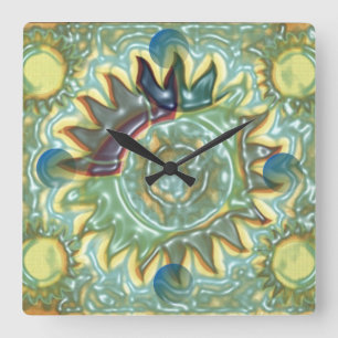 Reloj de pared de Sol Celestial Dimensional (verde