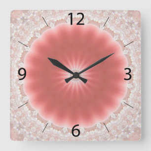Reloj de pared de sol rosa