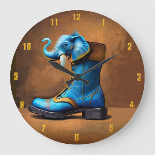 Reloj de pared de Steampunk Elephant Boot