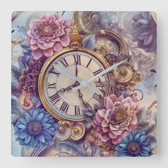Reloj de pared de Steampunk en el Pastel Victorian (Anverso)