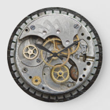 Reloj de pared de SteamPunk, reloj de plata, reloj