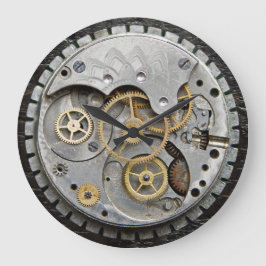Reloj de pared de SteamPunk, reloj de plata, reloj