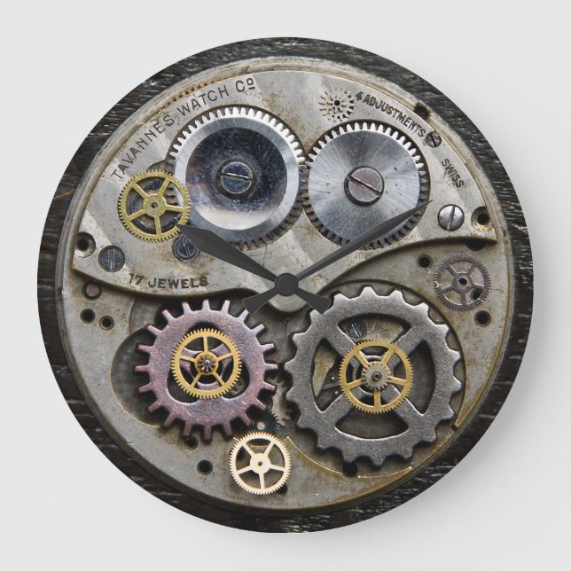 Reloj de pared de SteamPunk, reloj metalizado, (Anverso)
