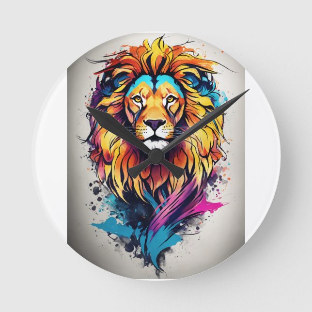 Reloj de pared de sueño de león caprichoso (Anverso)