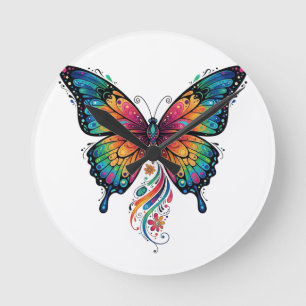 Reloj de pared de sueños de mariposa - naturaleza 