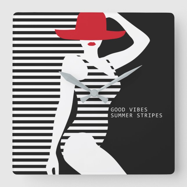 Reloj de pared de Summer Woman (Anverso)