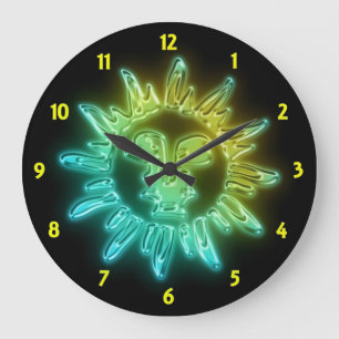 Reloj de pared de Sun que brilla intensamente