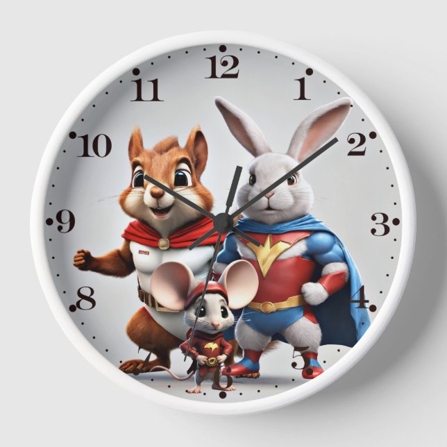 Reloj de pared de superhéroes forestales personali (Anverso)