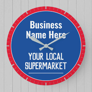 Reloj de pared de supermercado local