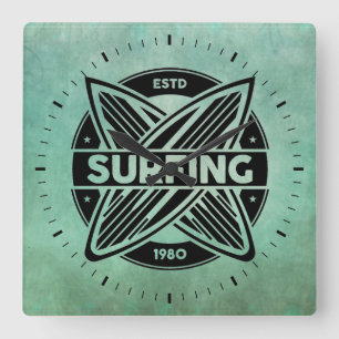 Reloj de pared de tablas de surf retro