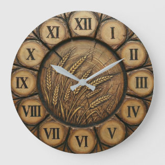 Reloj de pared de tallos de trigo rústico | Decora