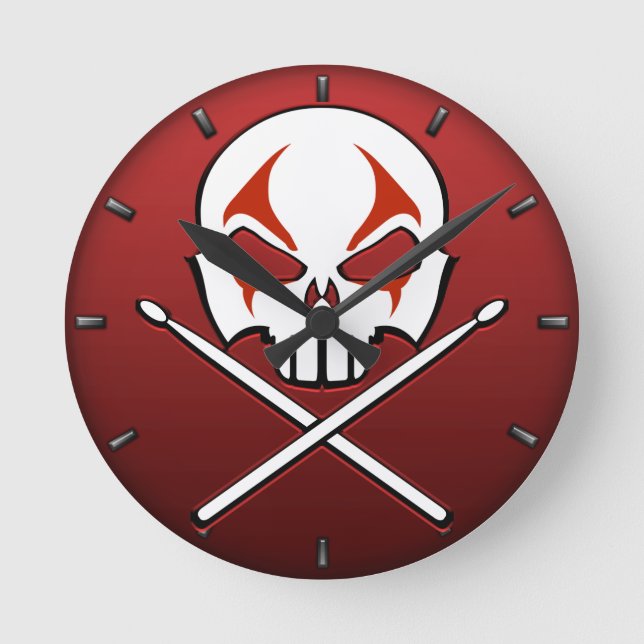 Reloj de pared de tambor Metalizado pesado para el (Anverso)