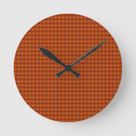Reloj de pared de Tartán naranja