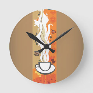 Reloj de pared de taza de café