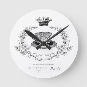 Reloj de pared de té francés vintage