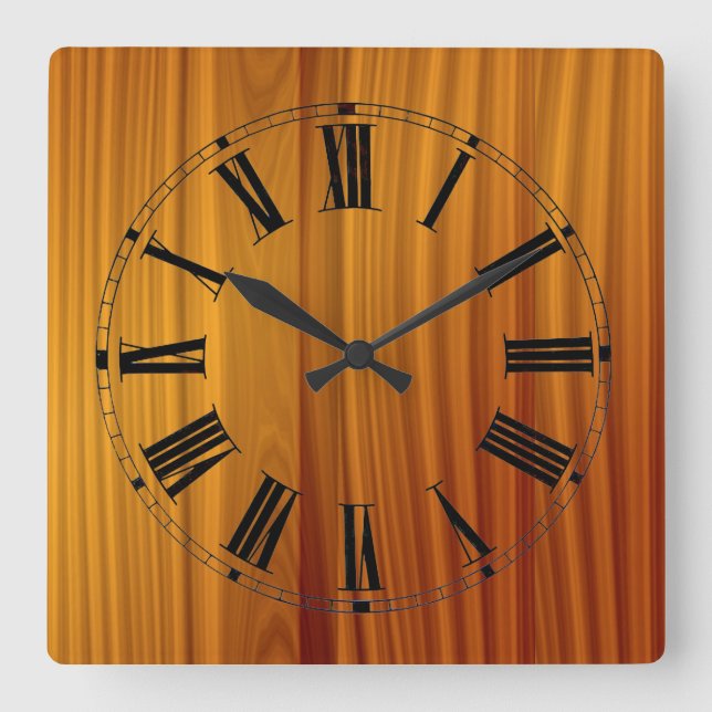 Reloj de pared de teca de madera (Anverso)
