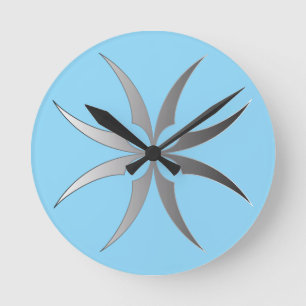 Reloj de pared de tecnología geométrica en blanco