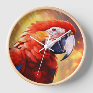Reloj de pared de tema de loros