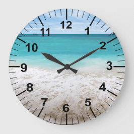 Reloj de pared de tema de playa de océano grande