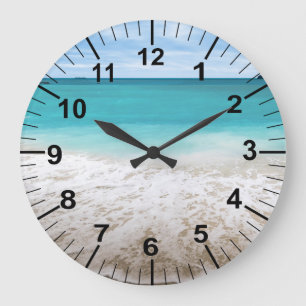 Reloj de pared de tema de playa de océano grande
