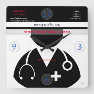 Reloj de pared de tema médico HAMbyWG