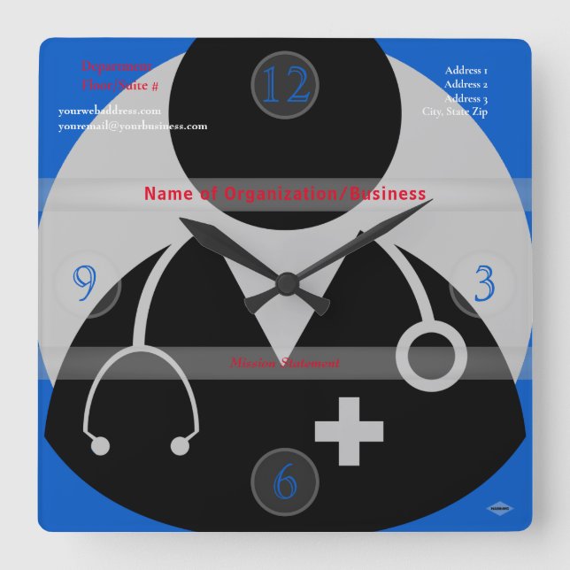 Reloj de pared de tema médico HAMbyWG (Anverso)