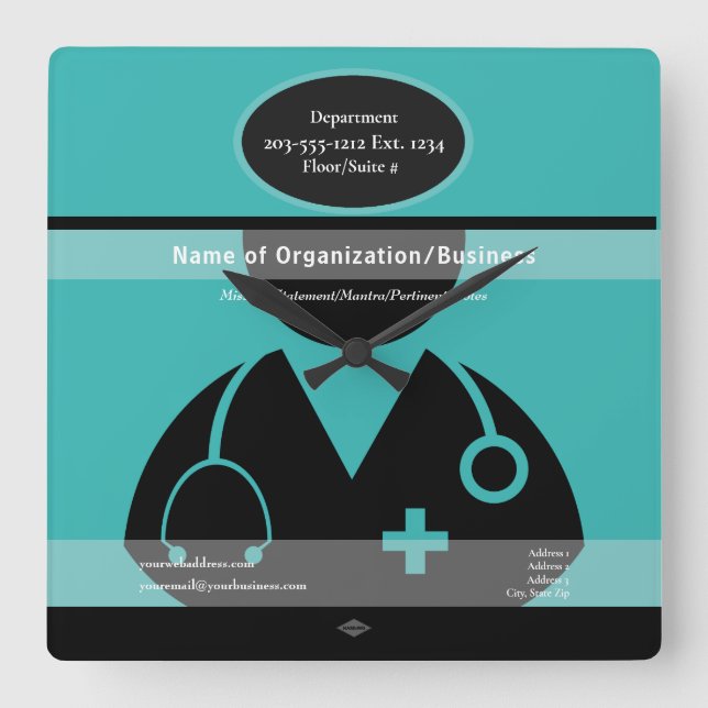 Reloj de pared de tema médico HAMbyWG (Anverso)