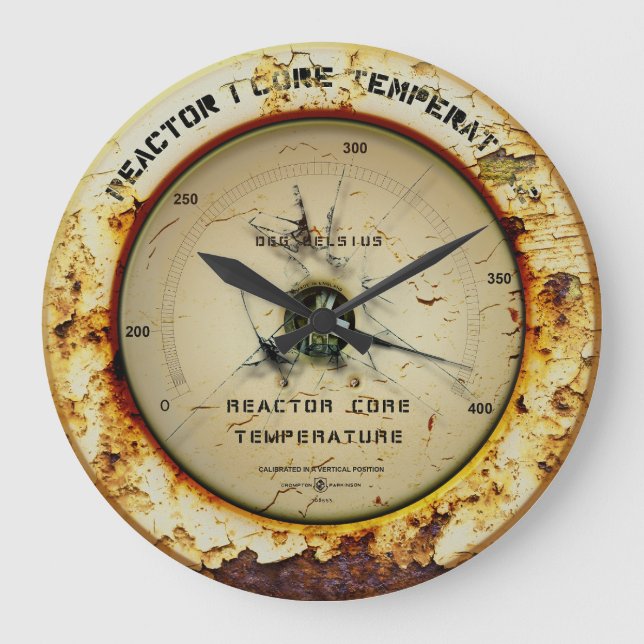 Reloj de pared de temperatura central del reactor (Anverso)