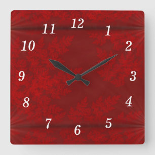 Reloj de pared de terciopelo rojo Starbursts