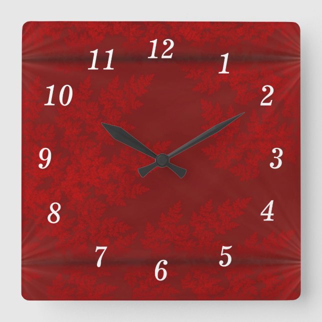 Reloj de pared de terciopelo rojo Starbursts (Anverso)
