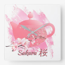 Reloj de pared de tetera japonesa Sakura