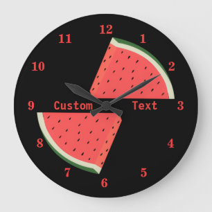 Reloj de pared de texto personalizado con sandía