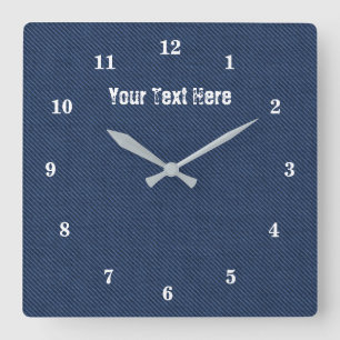Reloj de pared de texto personalizado con tela de 