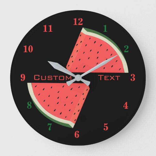 Reloj de pared de texto personalizado - sandía sab (Anverso)