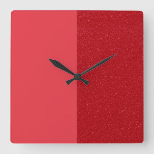 Reloj de pared de textura dividida rojo tomate per