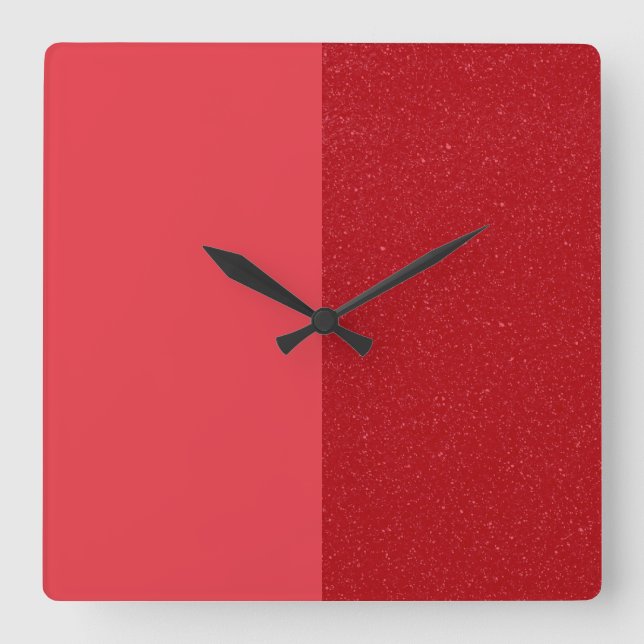 Reloj de pared de textura dividida rojo tomate per (Anverso)