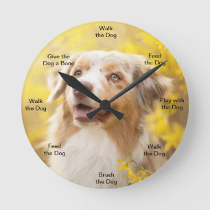 Reloj de pared de tiempo de perro