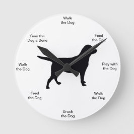 Reloj de pared de tiempo de perro
