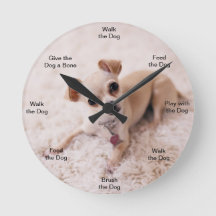 Reloj de pared de tiempo de perro Chihuahua